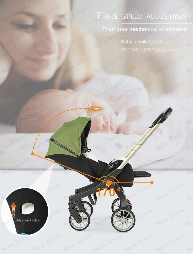 Poussette bébé pliable confortable pour nouveau-né