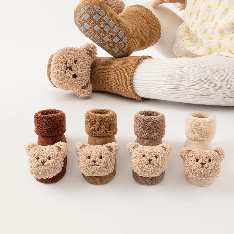 Chaussettes bébé hiver chaudes et antidérapantes