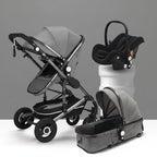 Poussette bébé 3 en 1 pliable réversible
