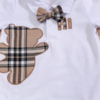 Tenue bébé ours carreaux 2 pièces