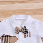 Tenue bébé ours carreaux 2 pièces
