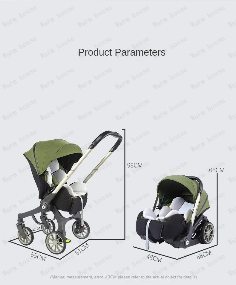 Poussette bébé pliable confortable pour nouveau-né