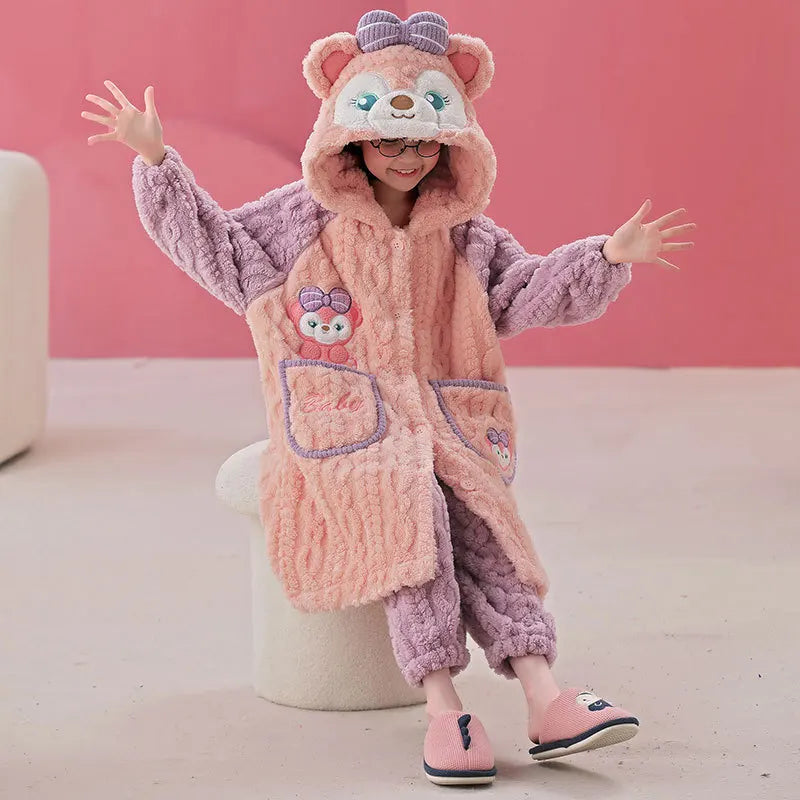 Pyjama hiver doux et épais motif cartoon