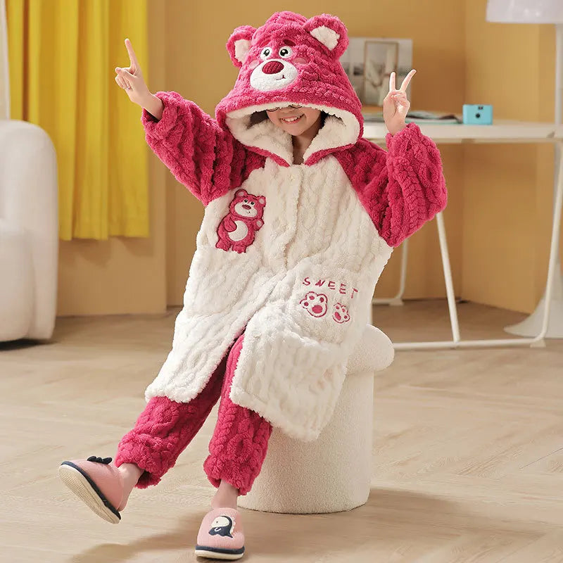 Pyjama hiver doux et épais motif cartoon