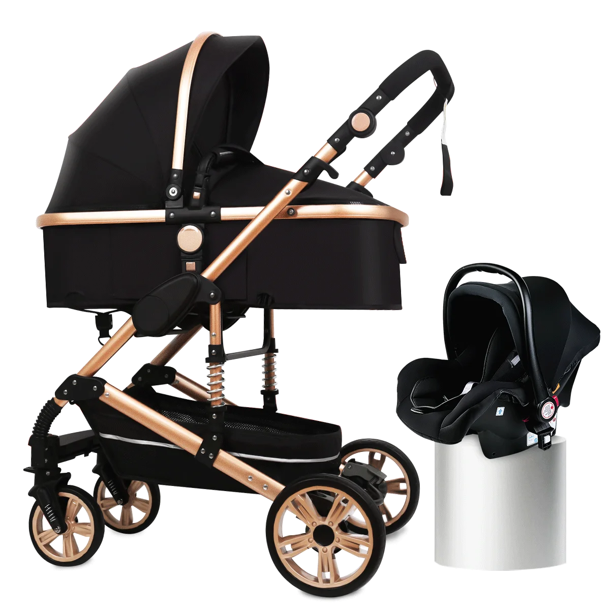 Poussette bébé 3 en 1 pliable réversible