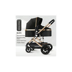 Poussette bébé pliable avec nacelle et siège auto