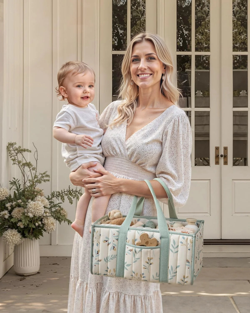 Sac de rangement bébé motif arc-en-ciel
