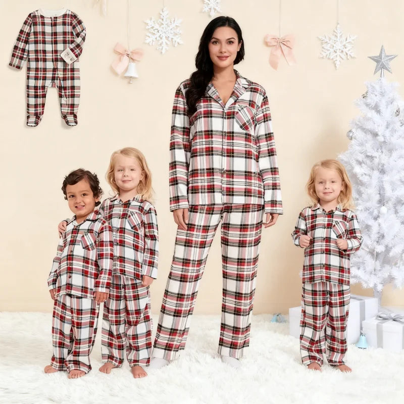 Pyjama Noël famille carreaux