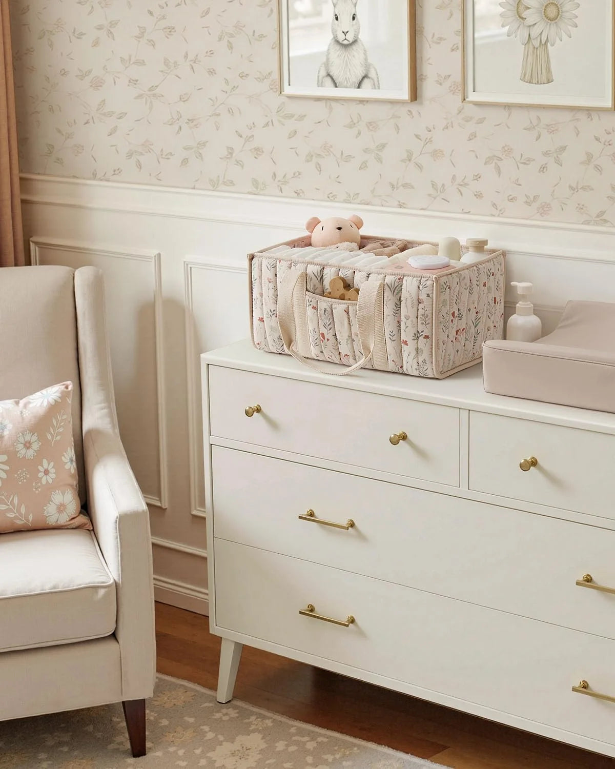 Sac de rangement bébé motif arc-en-ciel