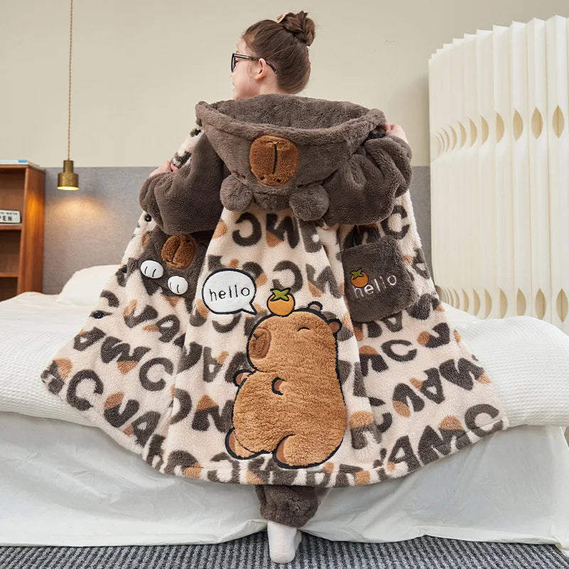 Pyjama hiver doux et épais motif cartoon