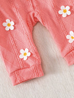 Pyjama bébé rose à fleurs brodées