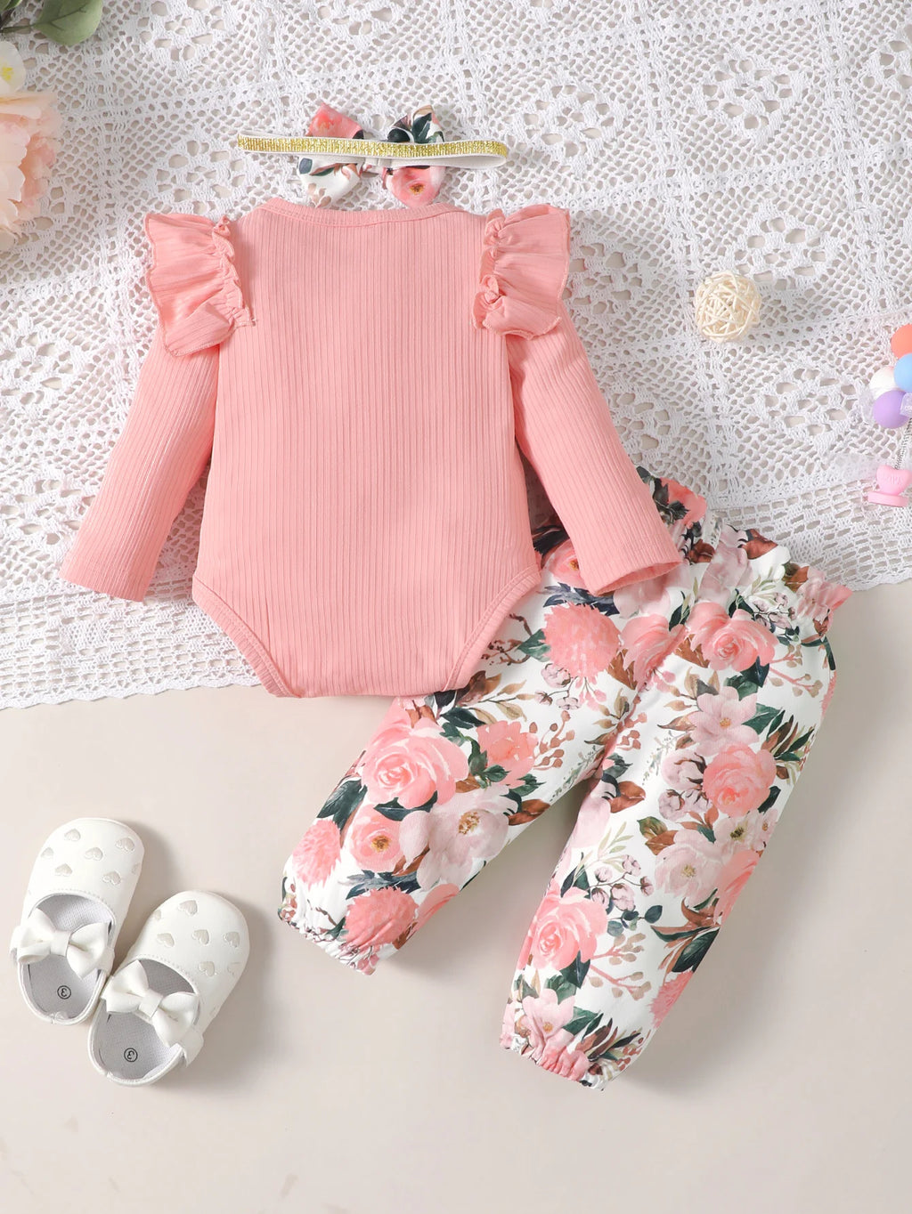 Tenue bébé fille à imprimé floral