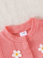 Pyjama bébé rose à fleurs brodées