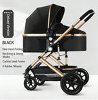 Poussette bébé pliable avec nacelle et siège auto