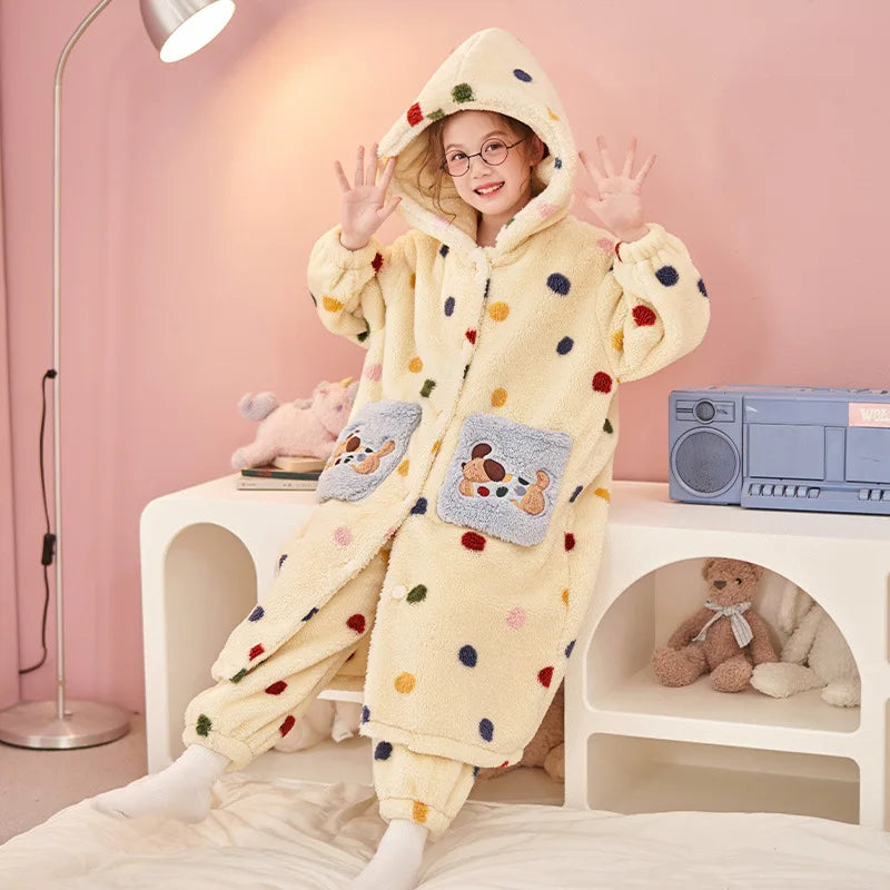 Pyjama hiver doux et épais motif cartoon