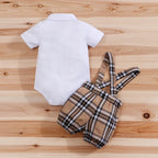 Tenue bébé ours carreaux 2 pièces