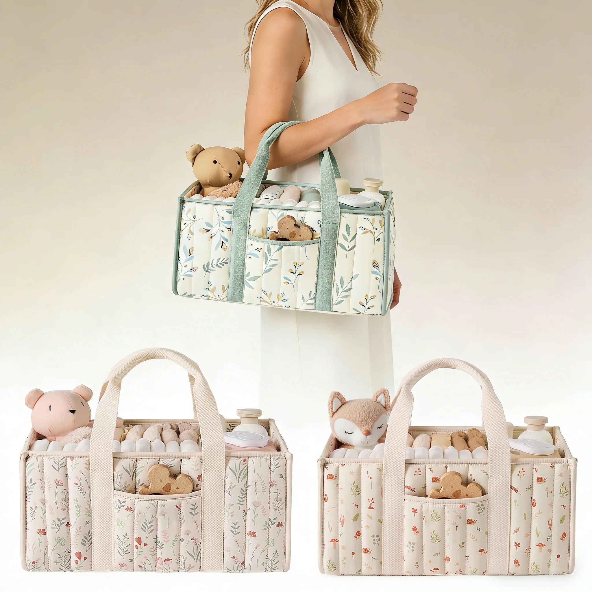 Sac de rangement bébé motif arc-en-ciel