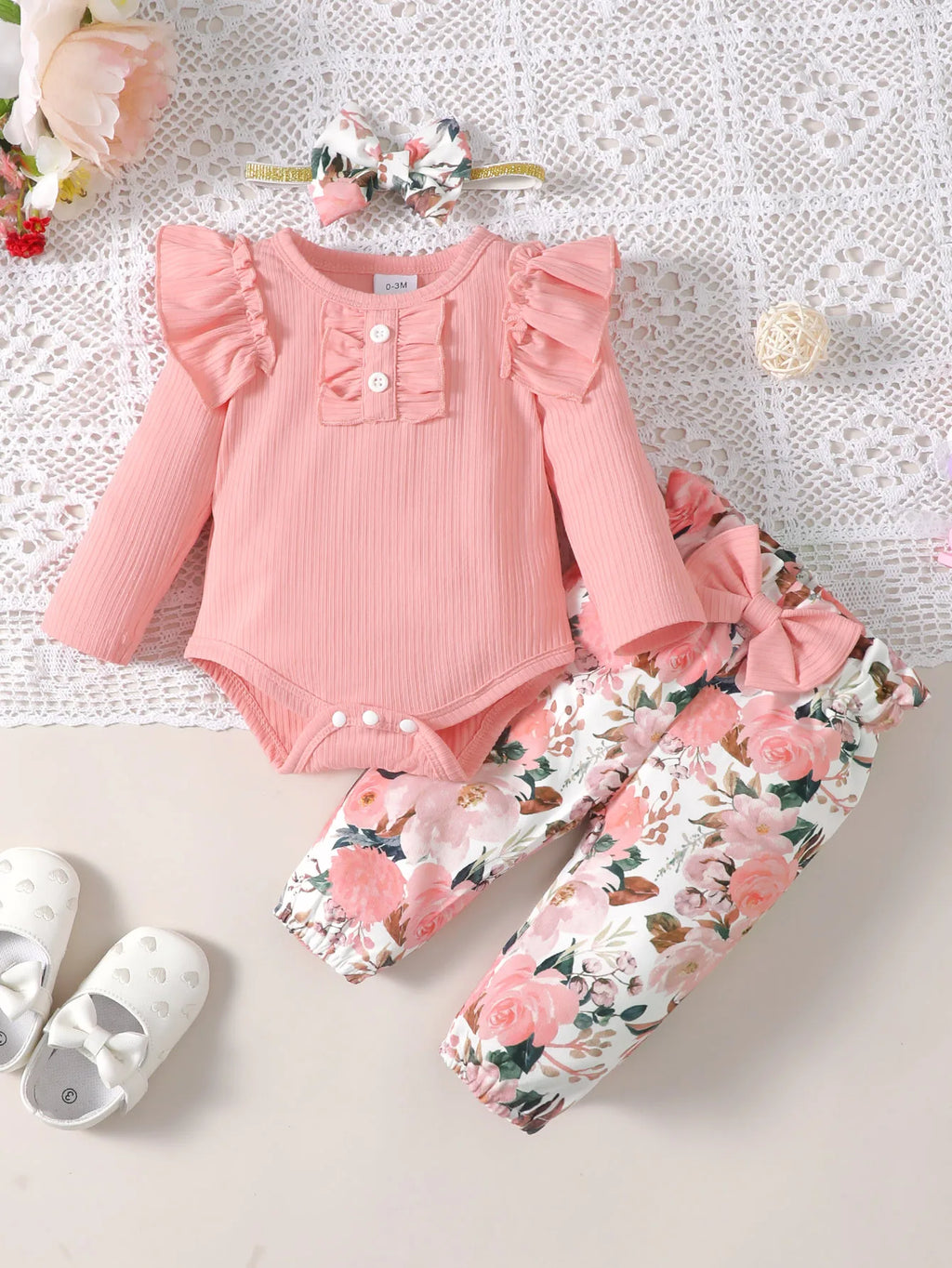Tenue bébé fille à imprimé floral