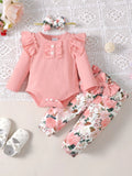 Tenue bébé fille à imprimé floral
