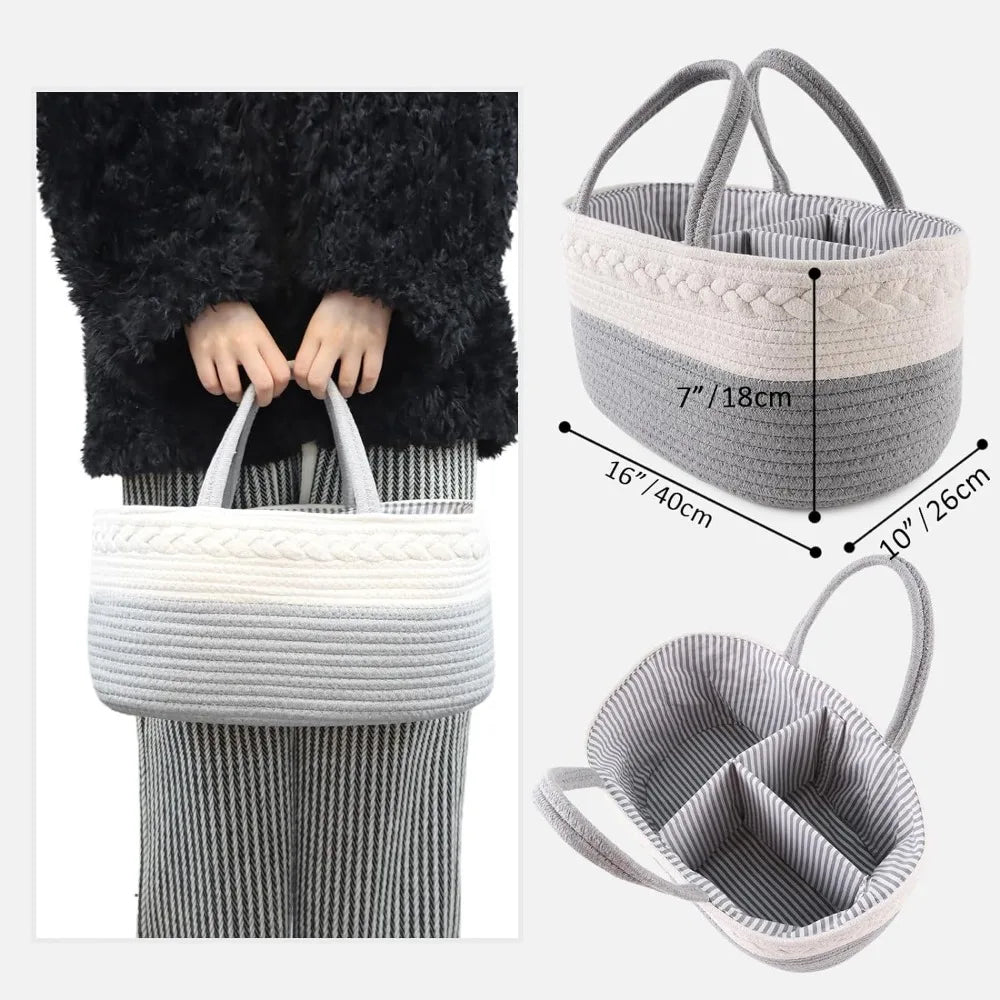 Panier de rangement bébé portable en toile