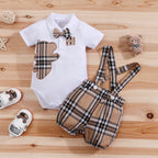Tenue bébé ours carreaux 2 pièces