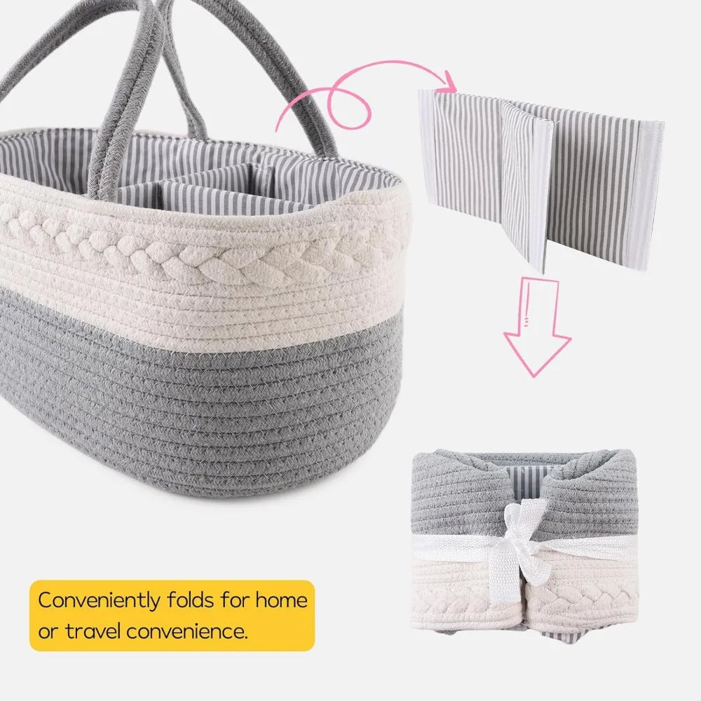 Panier de rangement bébé portable en toile